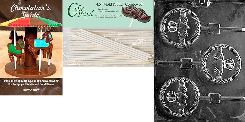 Cybrtrayd P019 Claddagh Lolly Chocolate Candy Mold with Exclusive Cybrtrayd Copyrighted Chocolate Molding Instructions... N3