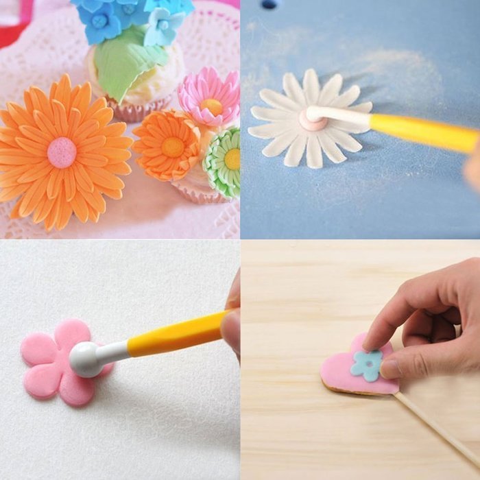 uxcell 14 Sets (46pcs) Cake Decration Tool Set Fondant cake Cutter Icing Plunger Mold Mould Sugarcraft Icing Decorating... N5