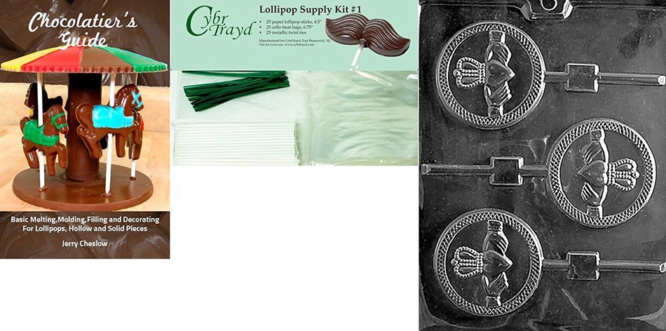 Cybrtrayd P019 Claddagh Lolly Chocolate Candy Mold with Exclusive Cybrtrayd Copyrighted Chocolate Molding Instructions... N4