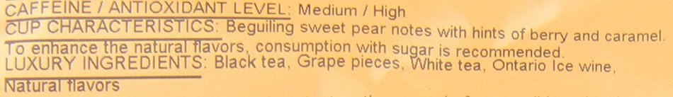 Metropolitan Tea 200 Count Pyramid Shaped Teabags, Ice Wine N5