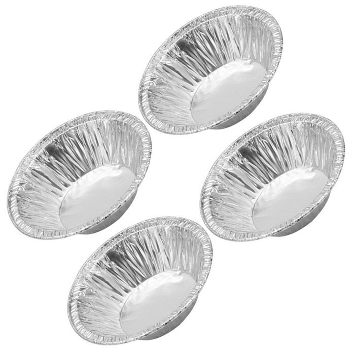 ReFaxi&reg;125Pcs Silver Aluminum Foil Cupcake Cookie Pudding Egg Tart Lined Mold Round N4