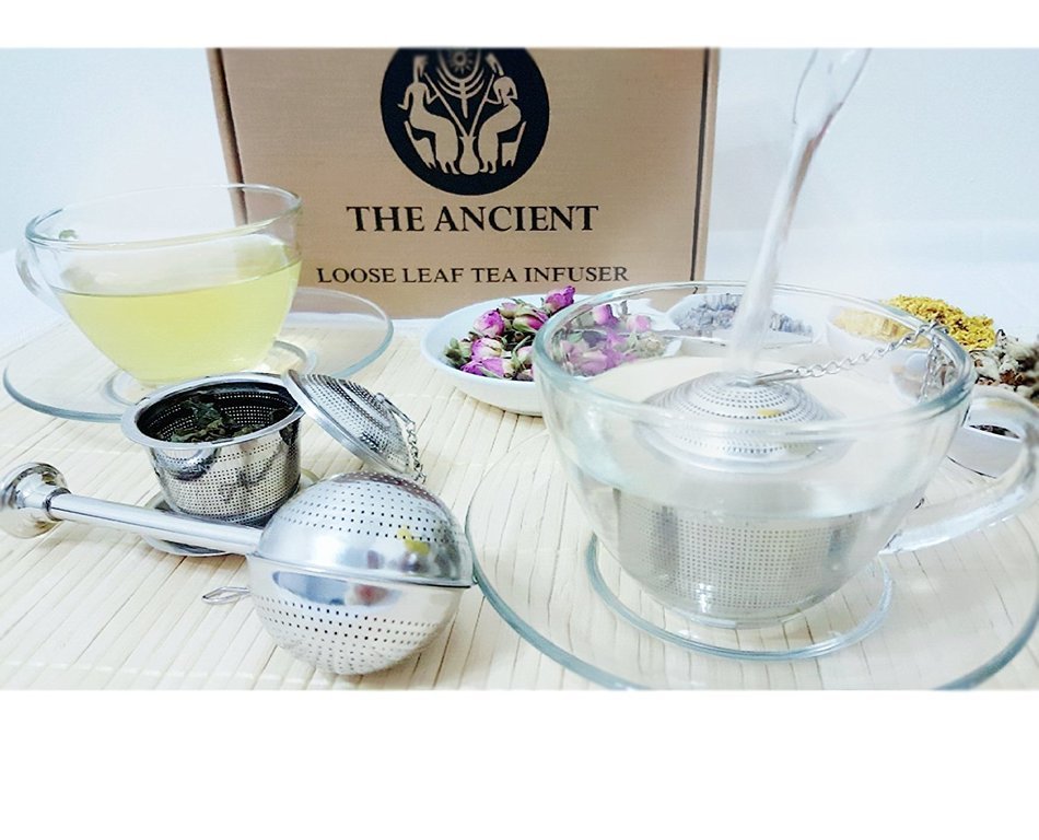 The Ancient Tea Infusers (Set of 3) - Stainless Steel Loose Leaf Tea Infuser Baskets & Long Handle Tea Ball Strainer... N4