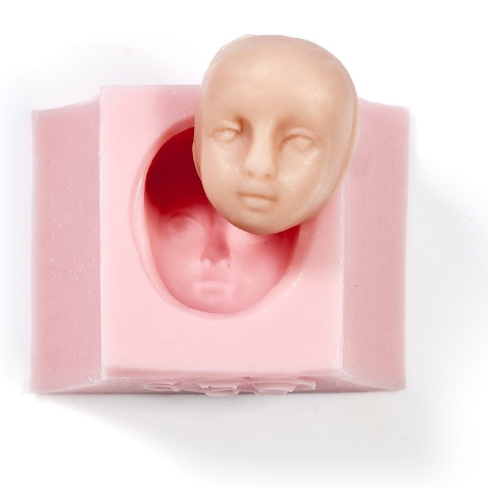 Doll Face Flexible Silicone Mold, Fondant, Candy, Chocolate, Food Safe, Polymer Clay, Resin Mold, Fairy Mold.