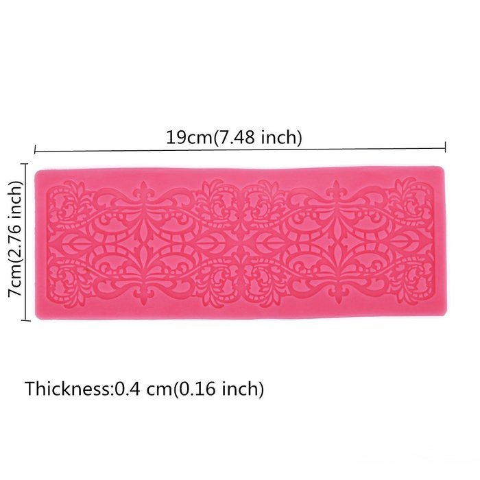 KookieMonsta Vintage Pattern Silicone Fondant Mold Lace Mat Cake Border Decorating Tools