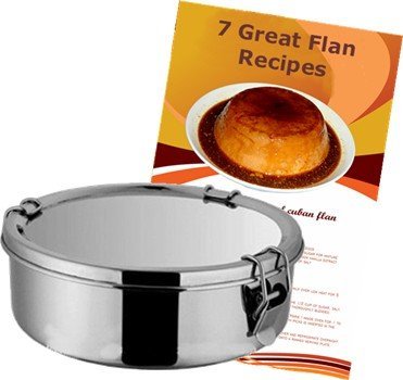 Flan Mold Stainless Steel. 1.5 quart capacity, 7 flans recipes included N2
