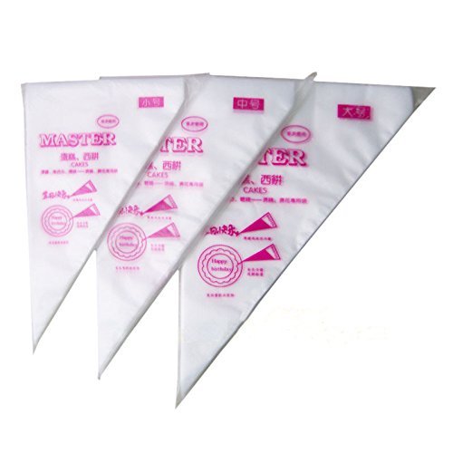 Ancdream 100Pcs Plastic Disposable Icing Piping Pastry Bag Cake Sugarcraft Cupcake Decorating Small Size 17x27x30cm