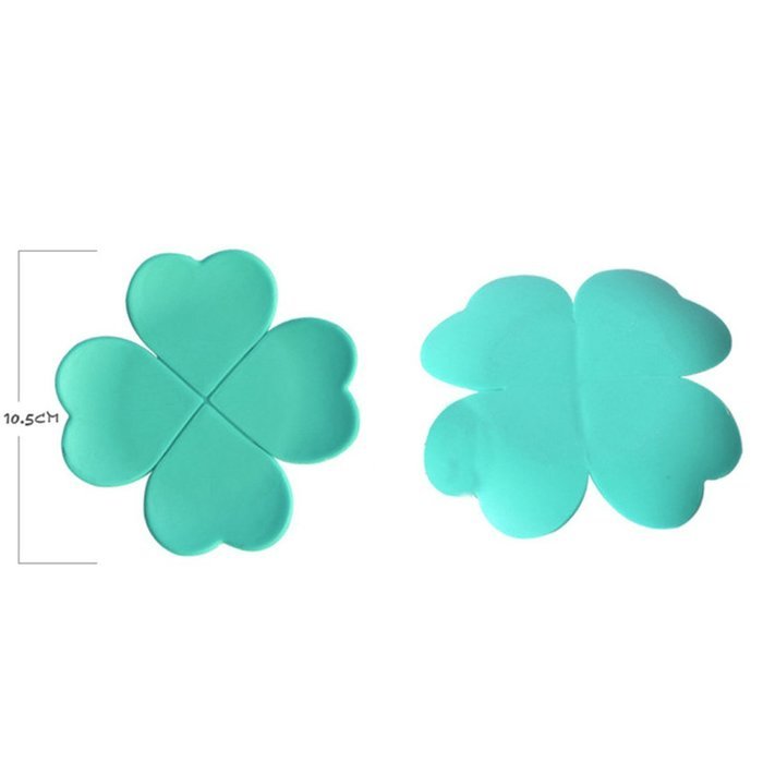 Voberry Pure Flower Clover Shaped Three-dimensional Anti-scald Silicone Coasters 1 Pc (pink) N12