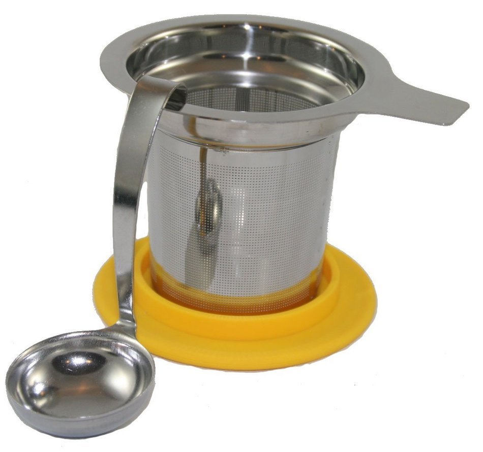 Bellford Home Loose Leaf Stainless Steel, Steep-In-Cup Tea Infuser with Tea Spoon (Black) N12