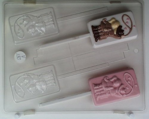 Cowboy & Cowgirl with Lasso & Hearts V130 Valentine's Day chocolate candy mold