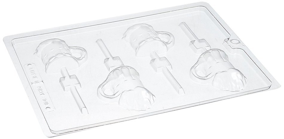 Cybrtrayd D098 Beer Mug Lolly Chocolate Candy Mold with Exclusive Cybrtrayd Copyrighted Chocolate Molding Instructions N8