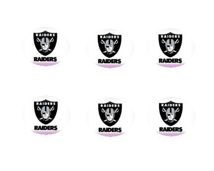 12ct NFL Oakl& Raiders Edible 3inch Large Cupcake/Cookie Image Kit