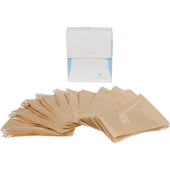 Tea Filter Bags with Drawstring - 100 pack Disposable Tea Infuser Bags - Biodegradable & Chlorine Free N3