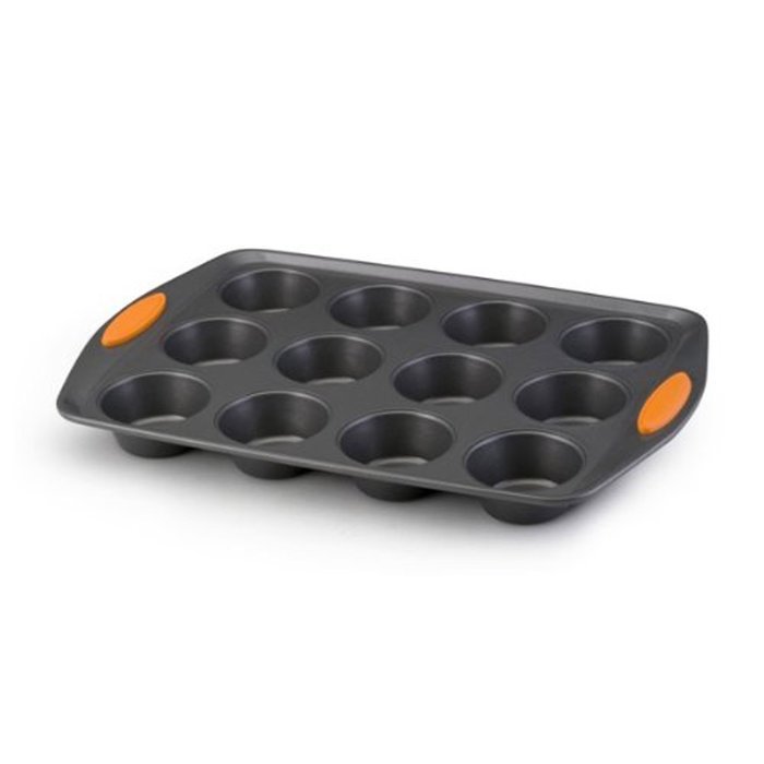 Rachael Ray Oven Lovin' Non-Stick 12-Cup Muffin and Cupcake Pan, Orange N2