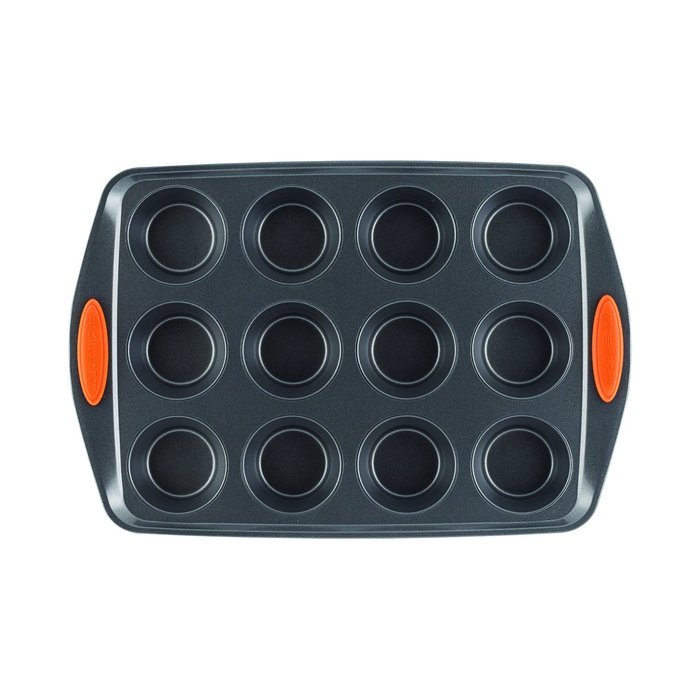 Rachael Ray Oven Lovin' Non-Stick 12-Cup Muffin and Cupcake Pan, Orange N3