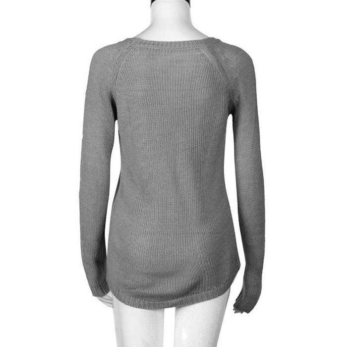 Knitted Sweater,Morecome Women O-neck Long Sleeve Loose Cardigan Jumper Knitwear Outwear N9