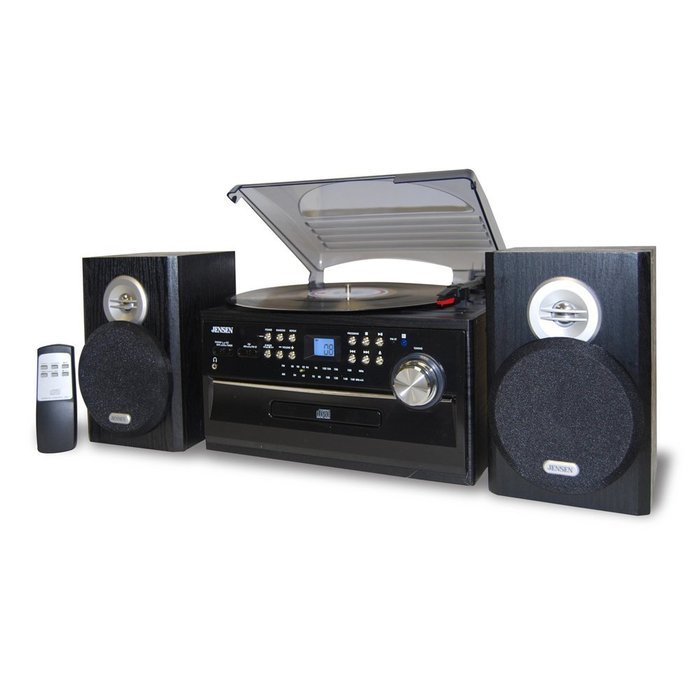 Jensen 3-Speed Stereo Turntable with CD System, Cassette and AM/FM Stereo Radio N2