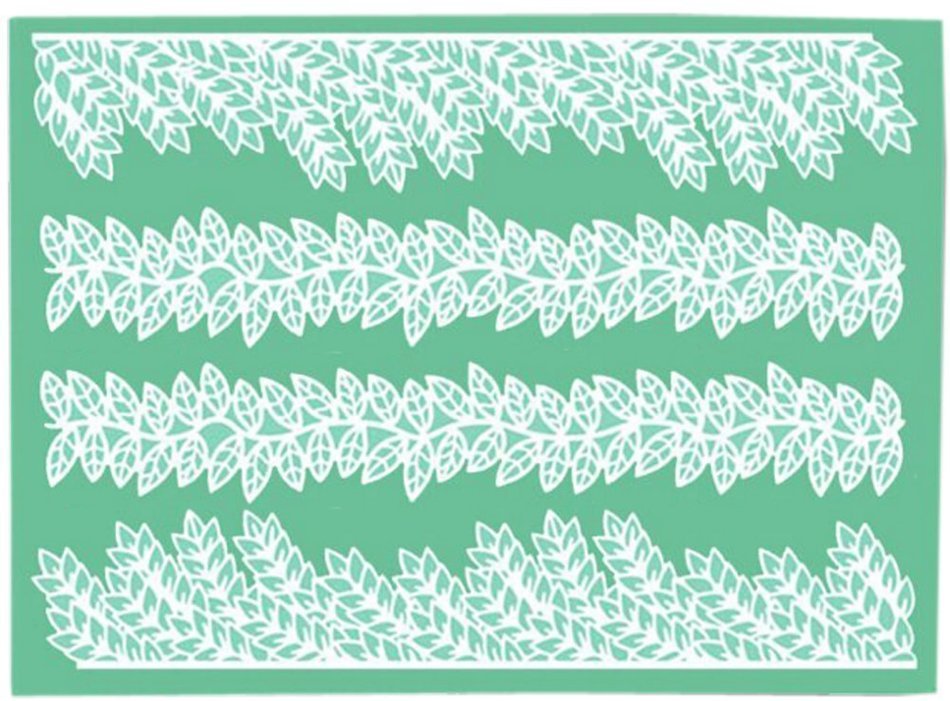 Lesirit Printing Pattern Silicone Fondant Cake Lace Embossed Mold Mat (Leaves) N6