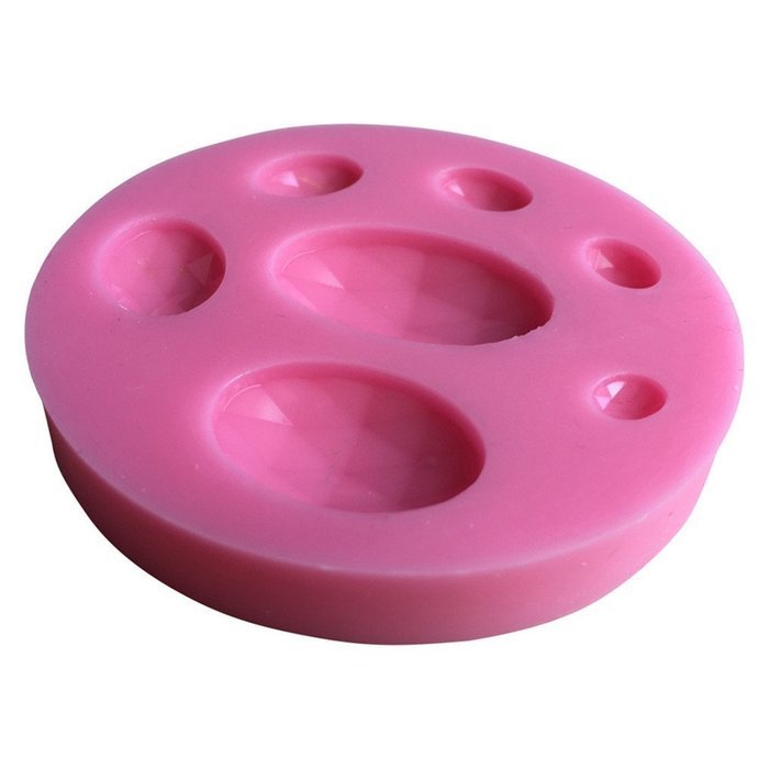 FLY DIY Cake Mold 3D Oval Gem Shape Silicone Chocolate Candy Mold,Pink N2
