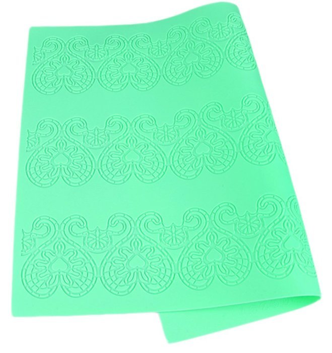 Lesirit Printing Pattern Silicone Fondant Cake Lace Embossed Mold Mat (Leaves) N8
