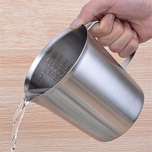 Lautechco Durable Stainless Steel Digital Measuring Cup Scale Measure Cup Kitchen Kitchenware Tools (500ml / 16... N6