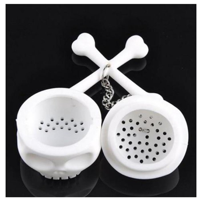 Yingwei White T-Bones Tea Bones Skull Tea Infuser Tea Strainer Home Utility Tools N2