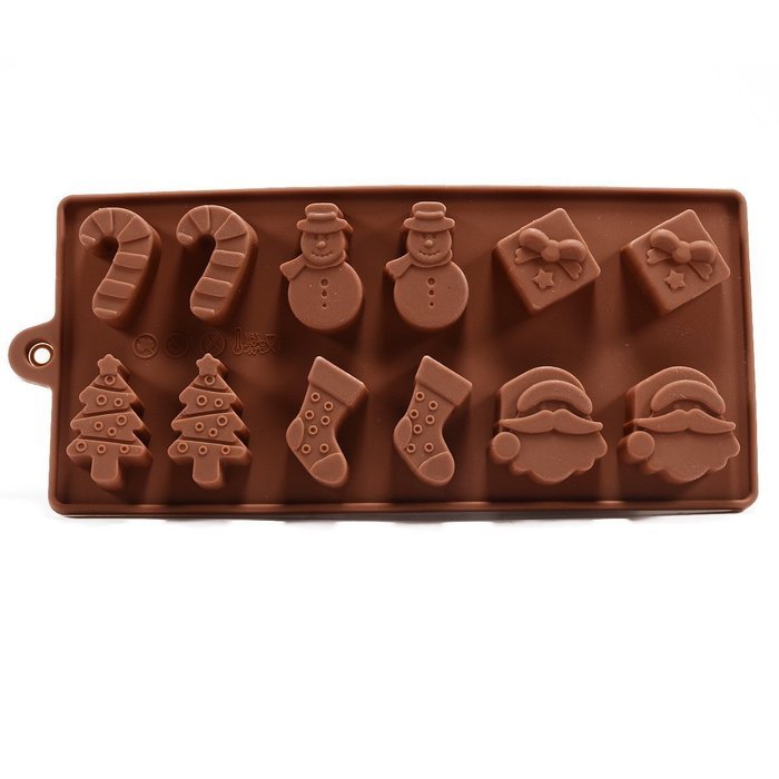 6 Shapes Christmas Chocolate Cake Jelly Ice Silicone Fondant Mold Mould Baking N3