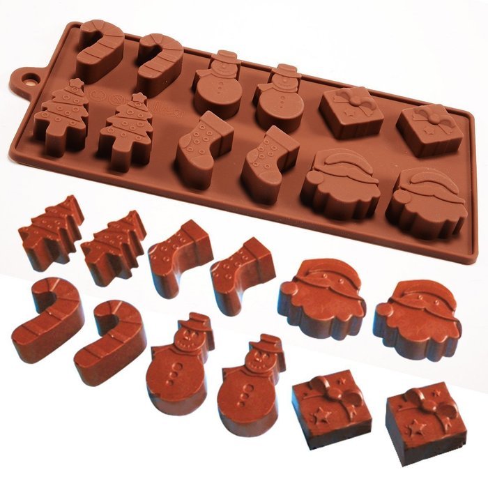 6 Shapes Christmas Chocolate Cake Jelly Ice Silicone Fondant Mold Mould Baking N4