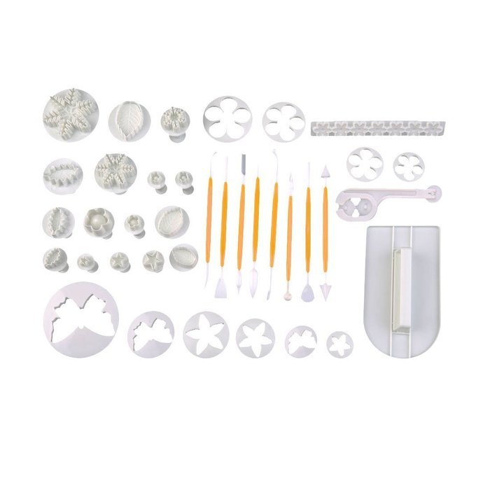 uxcell 14 Sets (46pcs) Cake Decration Tool Set Fondant cake Cutter Icing Plunger Mold Mould Sugarcraft Icing Decorating... N11