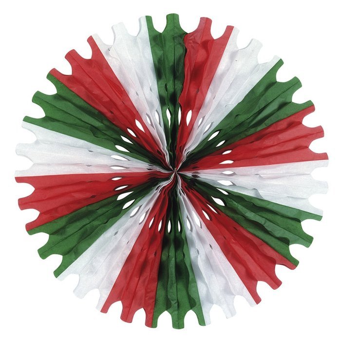 Beistle 55293-RWG 1-Pack Tissue Fan, 25-Inch