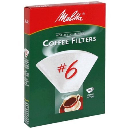 Melitta Cone Coffee Filters White No. 6 40 Count