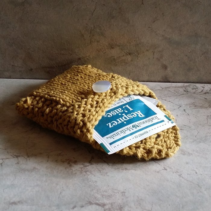 Dijon Mustard colored Tea Bag Holder N3