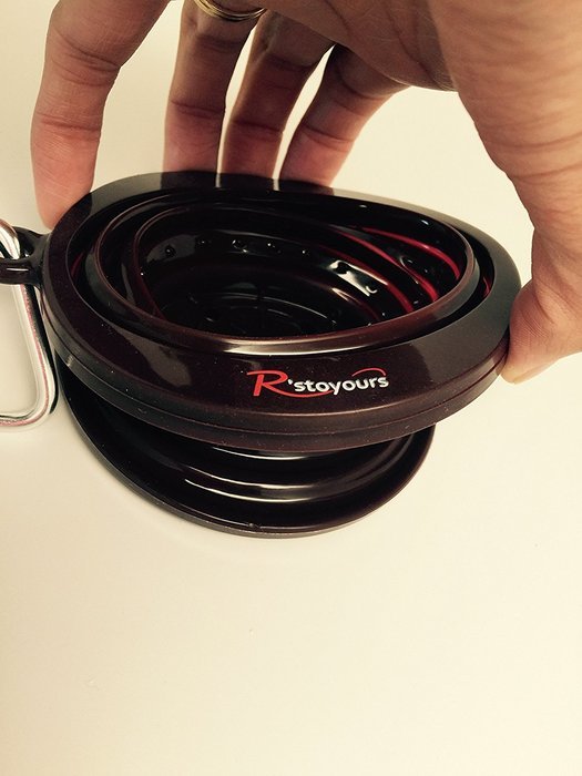 R'stoyours Collapsable, Silicone Pour Over Coffee Maker with Carabiner, Single Serve, Travel Size, Brown N3