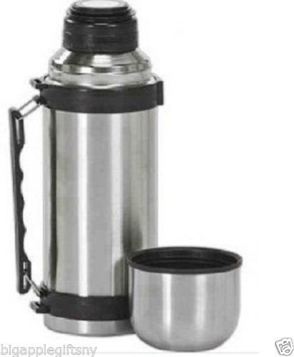 Vacuum Stainless Steel Insulated Coffee Soup Bottle thermos w. Handles1 Liter