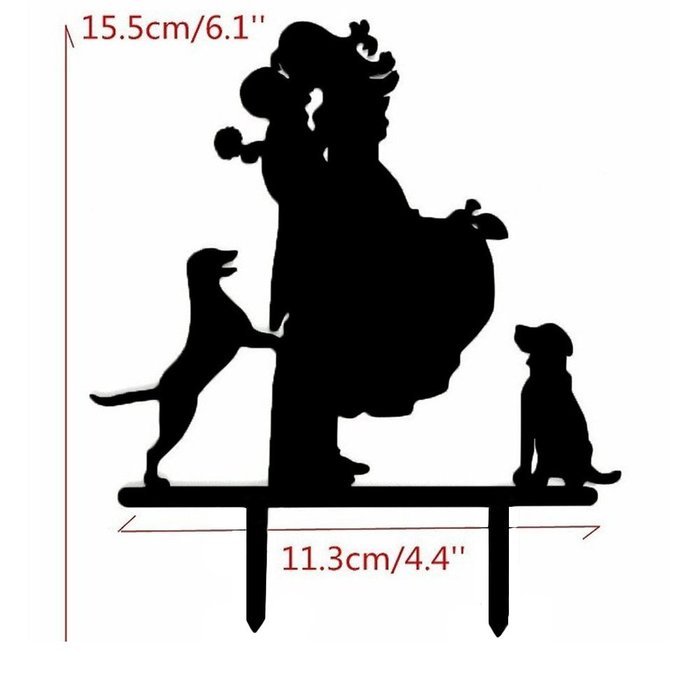 Ecape Acrylic Cake Topper of Engagement and Wedding with Bride and Groom and Their Lovely Cat Pack of 1 N6