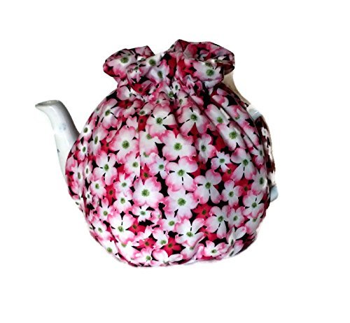 Teapot Cozy, tea warmer with Pink Dogwood Flowers for a 5-8 cup teapot #317 N5