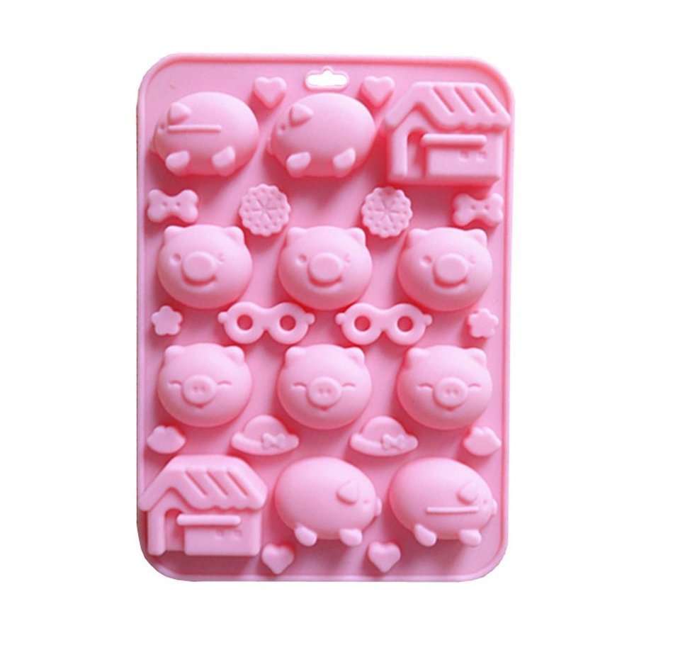 Yunko 12 Cavity Pig Silicone Chocolate Fudge Dessert Candy Jelly Mold