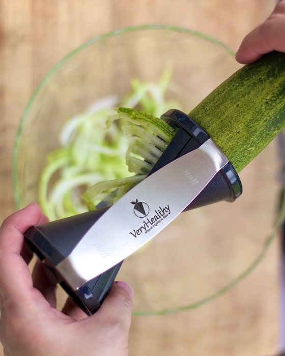 The Very Healthy Spiral Slicer, Vegetable Spiralizer, Zucchini Pasta Noodle Spaghetti Maker (Black) N3