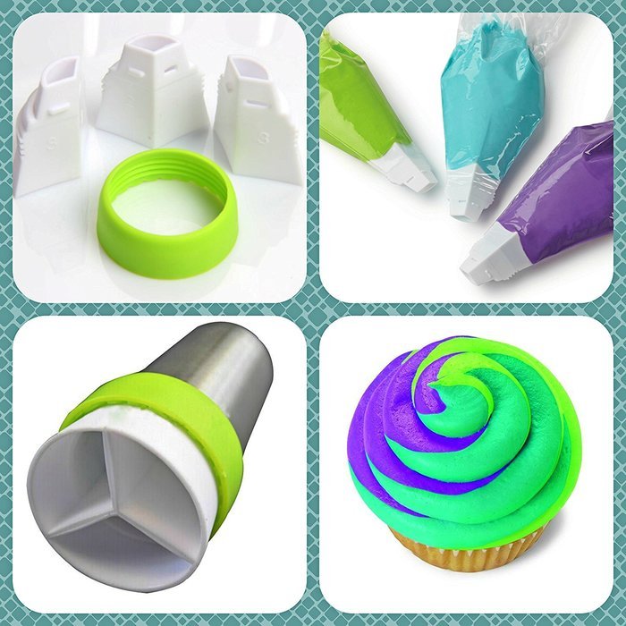 K&S Artisan Professional Quality 56 pcs Russian Piping Tips Set(XLarge 35 tips+20 Piping Bags+Coupler) 304 Stainless... N11