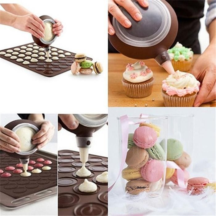 Silicone Macaron macaroon Baking Sheet Mat Muffin DIY Chocolate Cookie Mould Mode - 48 Capacity (round) N6
