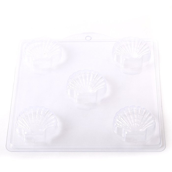 World of Moulds 4 Cavity Classic Scallop Shell Soap/bath Bomb Mold G06