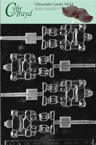 Cybrtrayd K040 Robot Lolly Chocolate Candy Mold with Exclusive Cybrtrayd Copyrighted Chocolate Molding Instructions