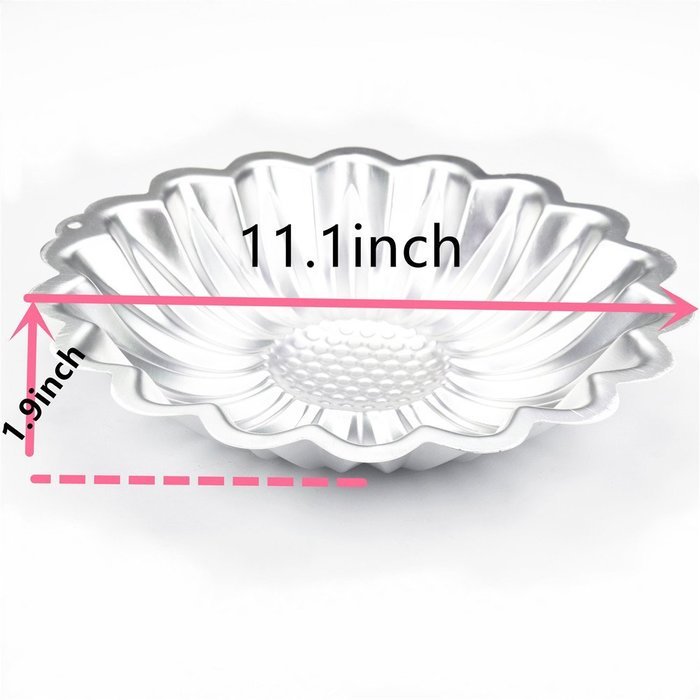 TANGCHU Aluminum Alloy Sunflower Shape Cake Pan Cake Decorating Tools 10.63*1.96inch Silver N3