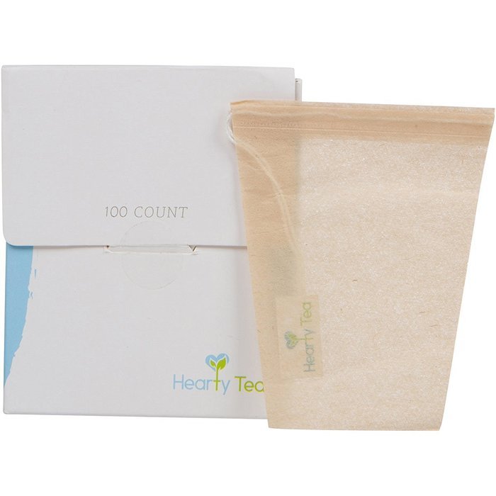 Tea Filter Bags with Drawstring - 100 pack Disposable Tea Infuser Bags - Biodegradable & Chlorine Free N5