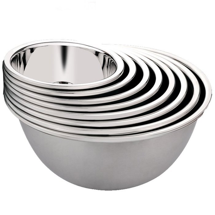 SANSIGANG Microwave Deepening Thickening SUS304 Stainless Steel Mixing Bowl Diameter 8.7" N3