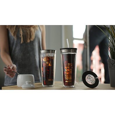 Cool Gear BRU Single Serve Iced Coffee Cold Brew System, 22 OZ. Capacity | 5.04" L x 5.04" W x 13.27" H N5
