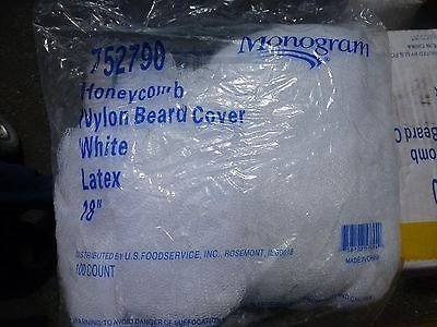 1000 Nylon Honeycomb Beard Cover White latex disposable face cover medical chef N2