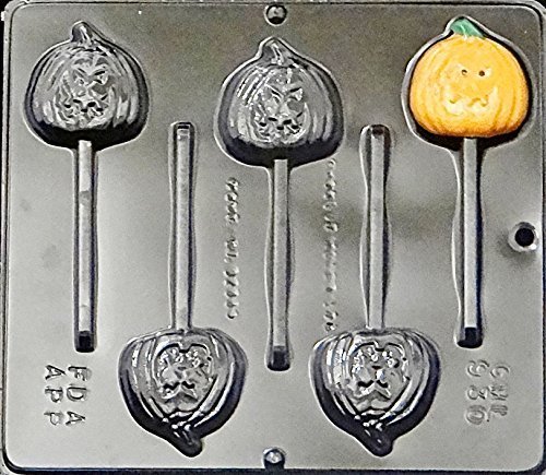 Pumpkin Jack-o-lantern Lollipop Chocolate Candy Mold Halloween 930