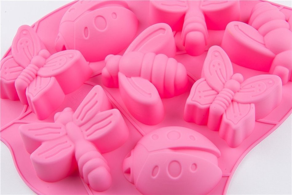 8 Cavity Insect Silicone Handmade DIY Cake Cookie Pudding Jello Chocolate Baking Mold Food Grade N8