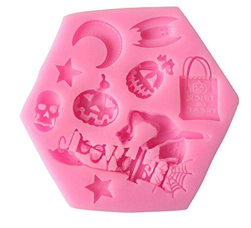 Fashionclubs Silicone Halloween Pumpkins Skull Witch Chocolate/Fondant/Candy Mold Mould