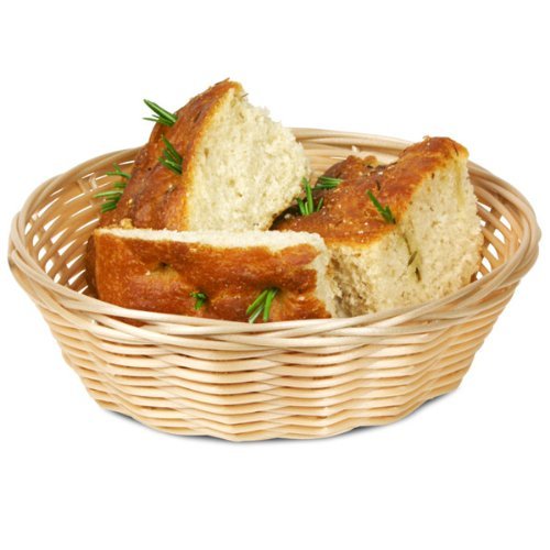 Tablecraft (1177W) 7&rdquo; Round Natural Woven Basket [Set of 12] N2